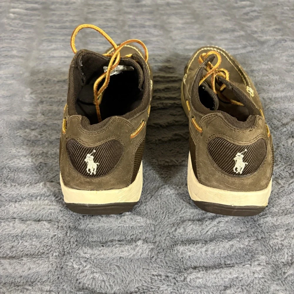 Polo Ralph Lauren Carrick Mens 13D Brown Leather Boat Shoes 816171585